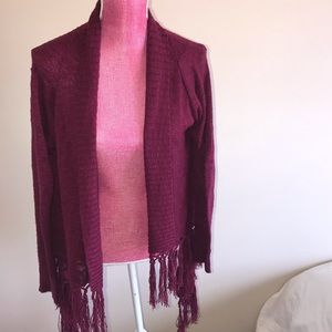 Charming Charlie Maroon Cardigan Sweater